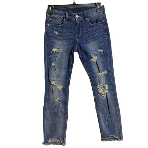 EXPRESS DESTROYED skinny ankle JEANS size 4R - Picture 1 of 5